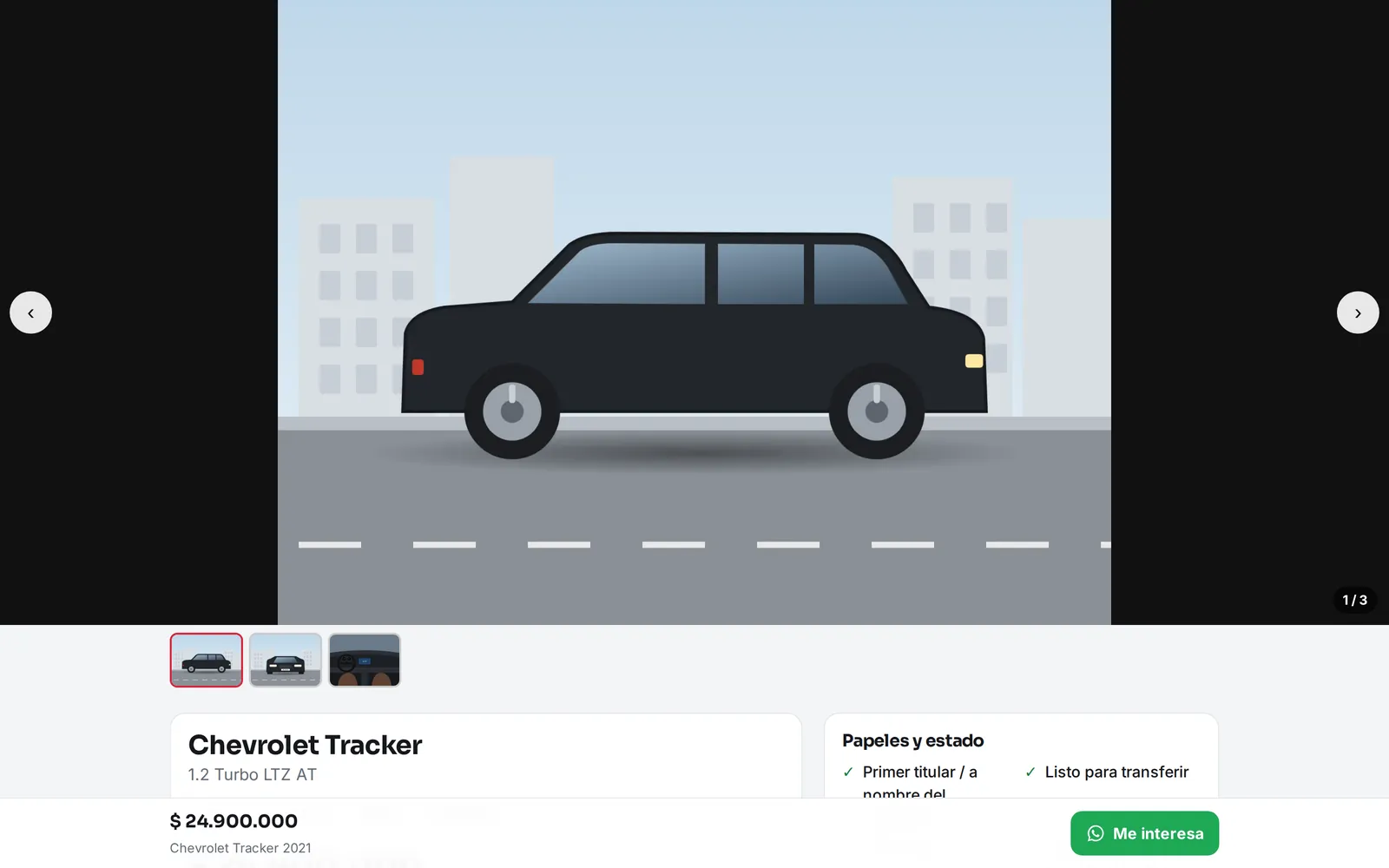 Ficha de un auto en la compu